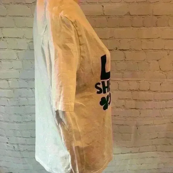 Women’s Large White T-shirt Let the Shenanigans Begin ☘️ - Picture 3 of 5